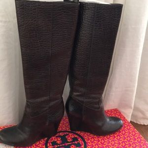 Tory Burch Brown Snake Boots